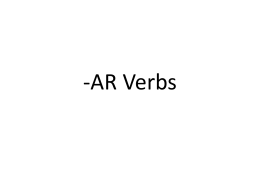 AR Verbs and subject pronouns