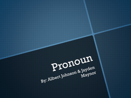 Pronoun - sieholmes