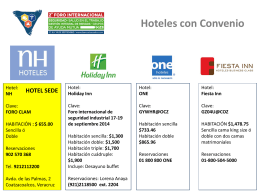 Hoteles con Convenio para el Foro 2014