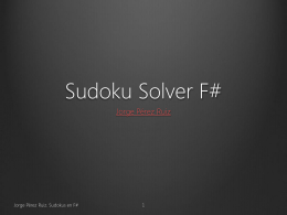Introducción a F#. Resolviendo Sudokus