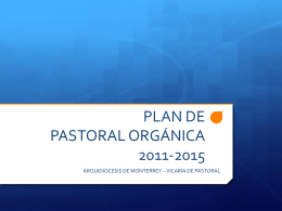 plan de pastoral orgánica 2011-2015