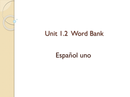 Unit 1.2 Word Bank