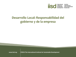 Desarrollo Local: Responsabilidad del Gobierno y de la Empresa