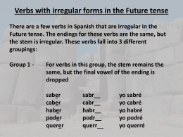Irregular verbs in the Future tense