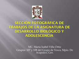 Asignatura "Desarrollo Biológico y Adolescencia"Prof. Isabel Villa.