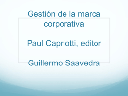 Gestión de la marca corporativa Paul Capriotti, editor