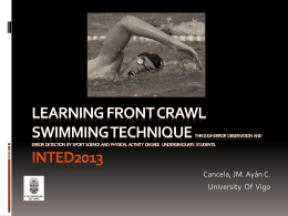 1. learning front crawl