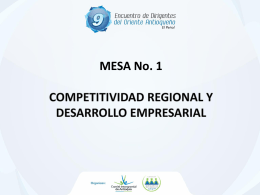 MESA No. 1 Competitividad regional y Desarrollo