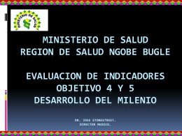 MINISTERIO DE SALUD REGION DE SALUD NGOBE BUGLE