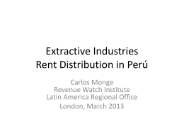 Extractive Industries Rent Distribution in Perú