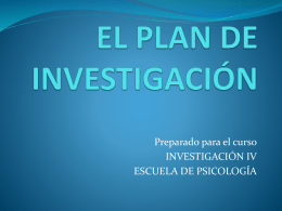 el plan de investigacion