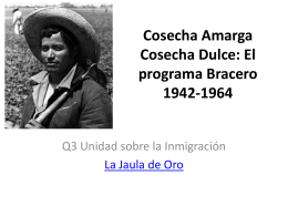 Cosecha Amarga Cosecha Dulce: El programa Bracero 1942-1964