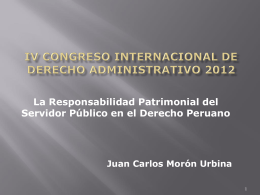 PRESENTACION DR. JUAN CARLOS MORON URBINA