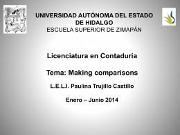 Making comparisons - Universidad Autónoma del Estado de Hidalgo