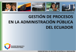 Gestión por procesos Sector Publico Ecuador MEJORA
