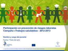 Trabajos saludables» 2012