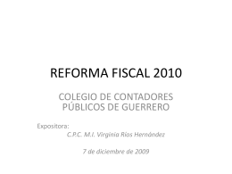 REFORMA FISCAL 2010 - Colegio de Contadores Públicos del