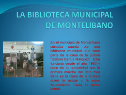 LA BIBLIOTECA MUNICIPAL DE MONTELIBANO