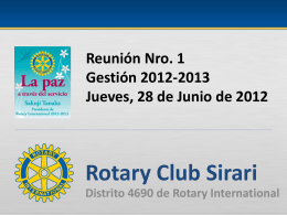 Reunión Nro. 1 - Rotary Club Sirari