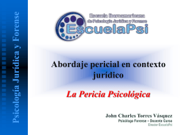 Pericia Psicológica - Escuela Iberoamericana de Psicología Jurídica