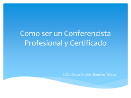 Como ser un Conferencista Profesional y Certificado