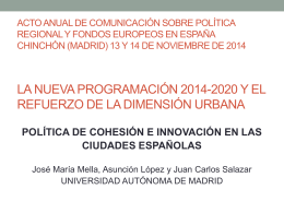 política de cohesión e innovación en las ciudades españolas