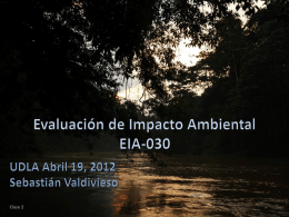 Evaluación de Impacto Ambiental EIA-030 UDLA Abril
