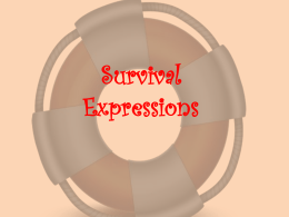 Survival Expressions - SCS World Language Program