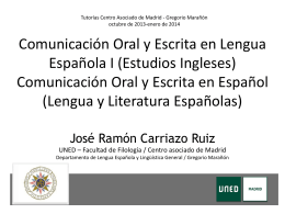 Comunicación Oral y Escrita en Lengua Española I