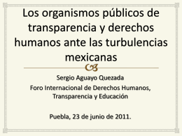 Los organismos públicos de transparencia y derechos humanos