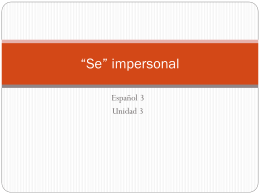 *Se* impersonal