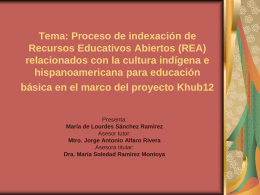 Tema: Proceso de indexación de Recursos Educativos Abiertos (REA)