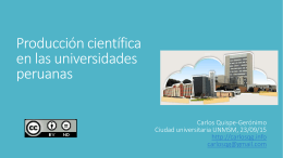 Producción científica en las universidades peruanas