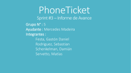 PhoneTicket Sprint #3 * Informe de Avance