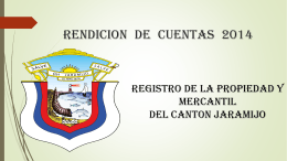 RENDICION DE CUENTAS 2014 - Registro de la Propiedad Jaramijo