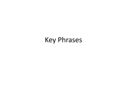 Key Phrases - Academic Lessons