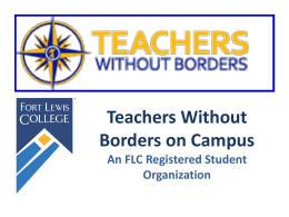 Teachers Without Borders on Campus An FLC