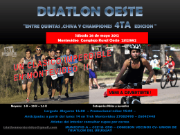 DUATLON OESTE ¨Entre Quintas ,Chiva y Championes 4ta edicion