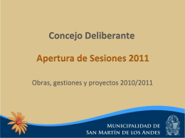 proyectos 2011 - Concejo Deliberante