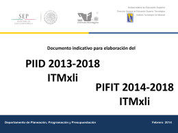 PIID 2013-2018 del ITMxli - Instituto Tecnológico de Mexicali