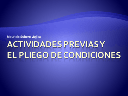 El Pliego de Condiciones- Mauricio Subero Mujica