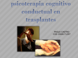 psicoterapia cognitivo conductual en trasplantes
