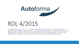 Presentación en Powerpoint de Masterclass RDL 4/2015 Autoforma