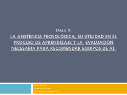 Tema 2: Las bases de la Asistencia Tecnológica
