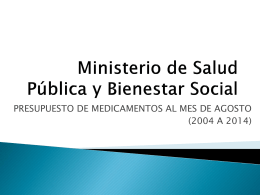 Presupuesto 2013 - Ministerio de Salud Pública y Bienestar Social