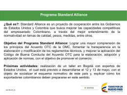Objetivo del Programa Standard Alliance