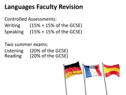 Languages Faculty Revision - Chesterton Community College