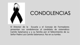 Condolencias Camilo Salamanca