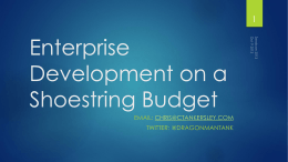 Enterprise Development on a Shoestring Budget