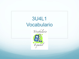 3U4L1 Vocabulario